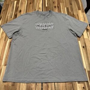 Karl Lagerfeld Shirt Mens 2XL Gray Paris Designer Tshirt Cotton Spell Out Casual